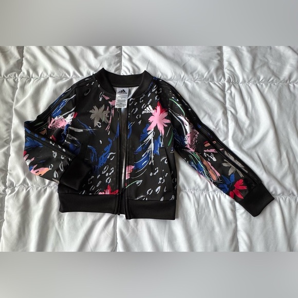 Adidas Girls' Print Tricot Jacket Size 5 - Picture 3 of 8